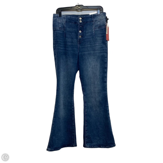 Jeans Flared By Lucky Brand In Blue Denim, Size: 14