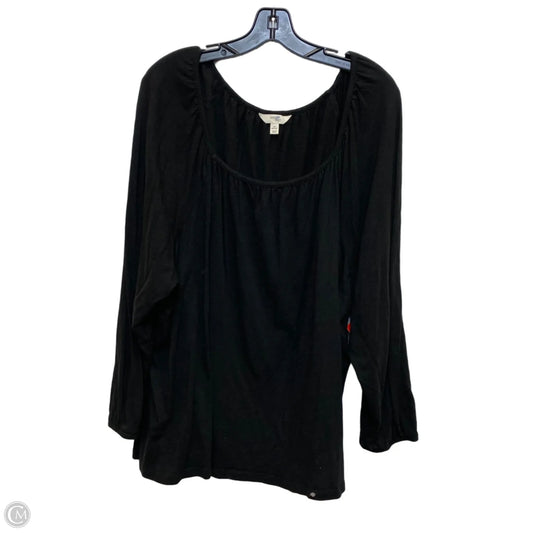 Top Long Sleeve By Terra & Sky In Black, Size: 4x