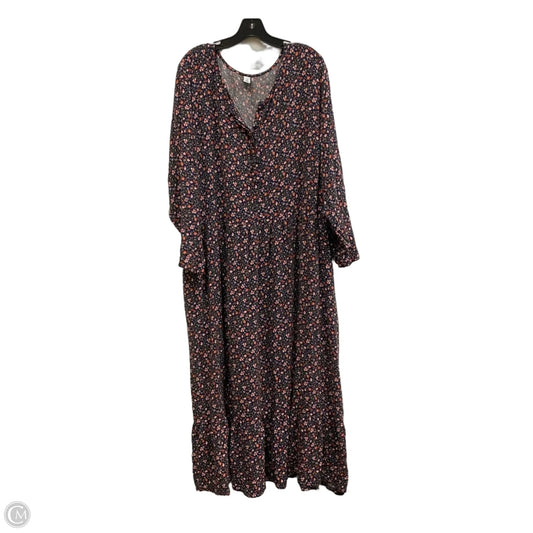 Dress Casual Midi By Old Navy In Blue & Pink, Size: 4x