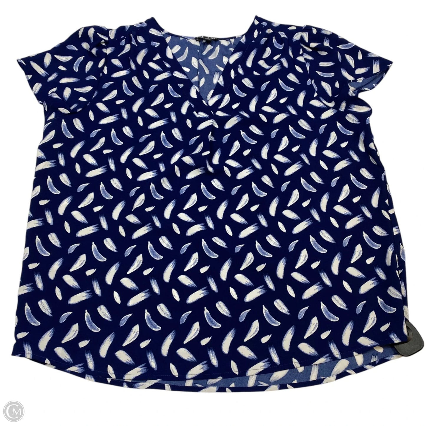 Blouse Short Sleeve By Hilary Radley In Blue, Size: L