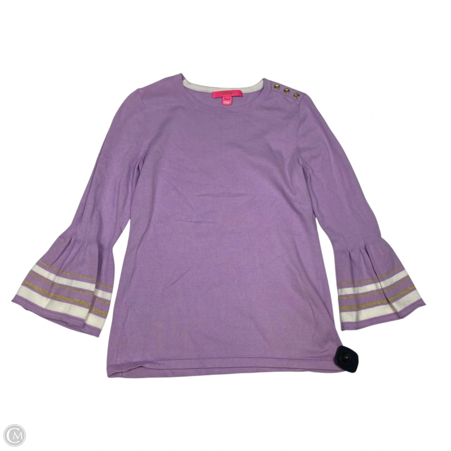 Top 3/4 Sleeve Designer By Lilly Pulitzer In Purple, Size: S