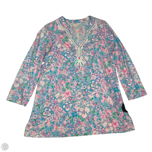 Top 3/4 Sleeve Designer By Lilly Pulitzer In Blue, Size: S