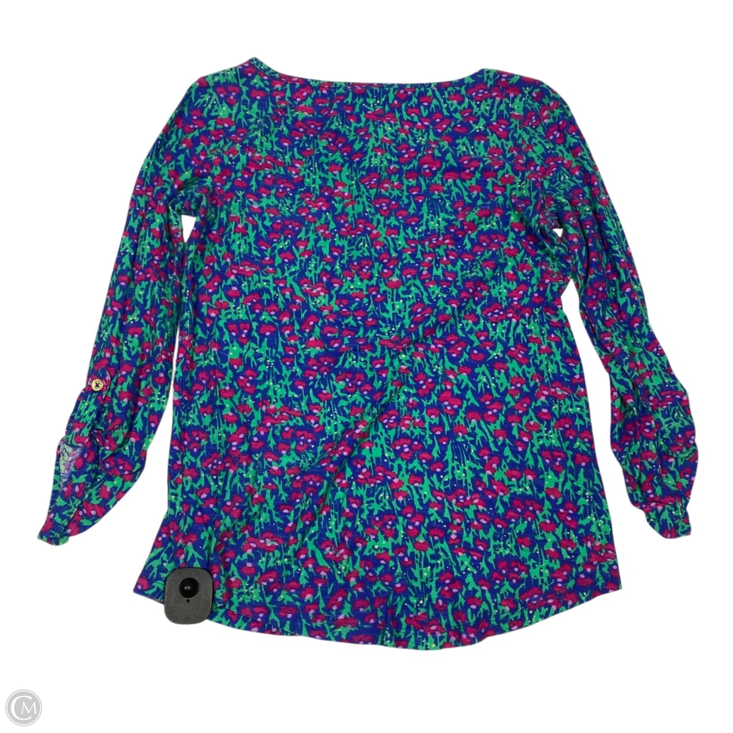 Top 3/4 Sleeve Designer By Lilly Pulitzer In Blue & Green, Size: S