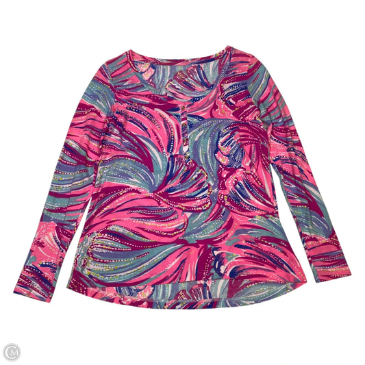 Top Long Sleeve Designer By Lilly Pulitzer In Blue & Pink, Size: Xs