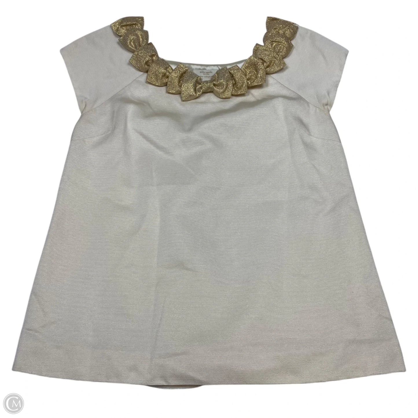 Top Sleeveless Designer By Kate Spade In Gold, Size: S