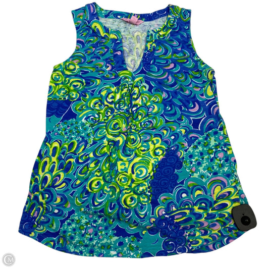 Top Sleeveless Designer By Lilly Pulitzer In Blue & Green, Size: Xs