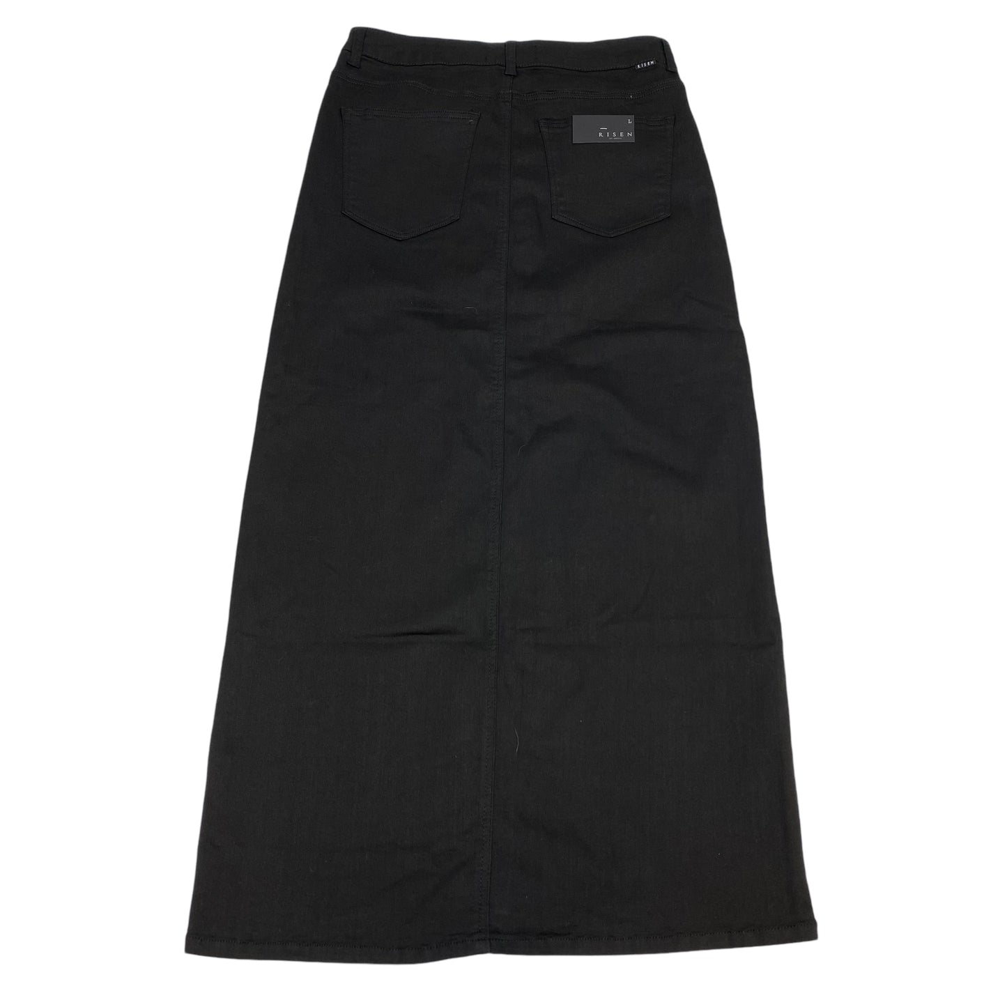 Skirt Midi By Risen Jeans In Black Denim, Size: L