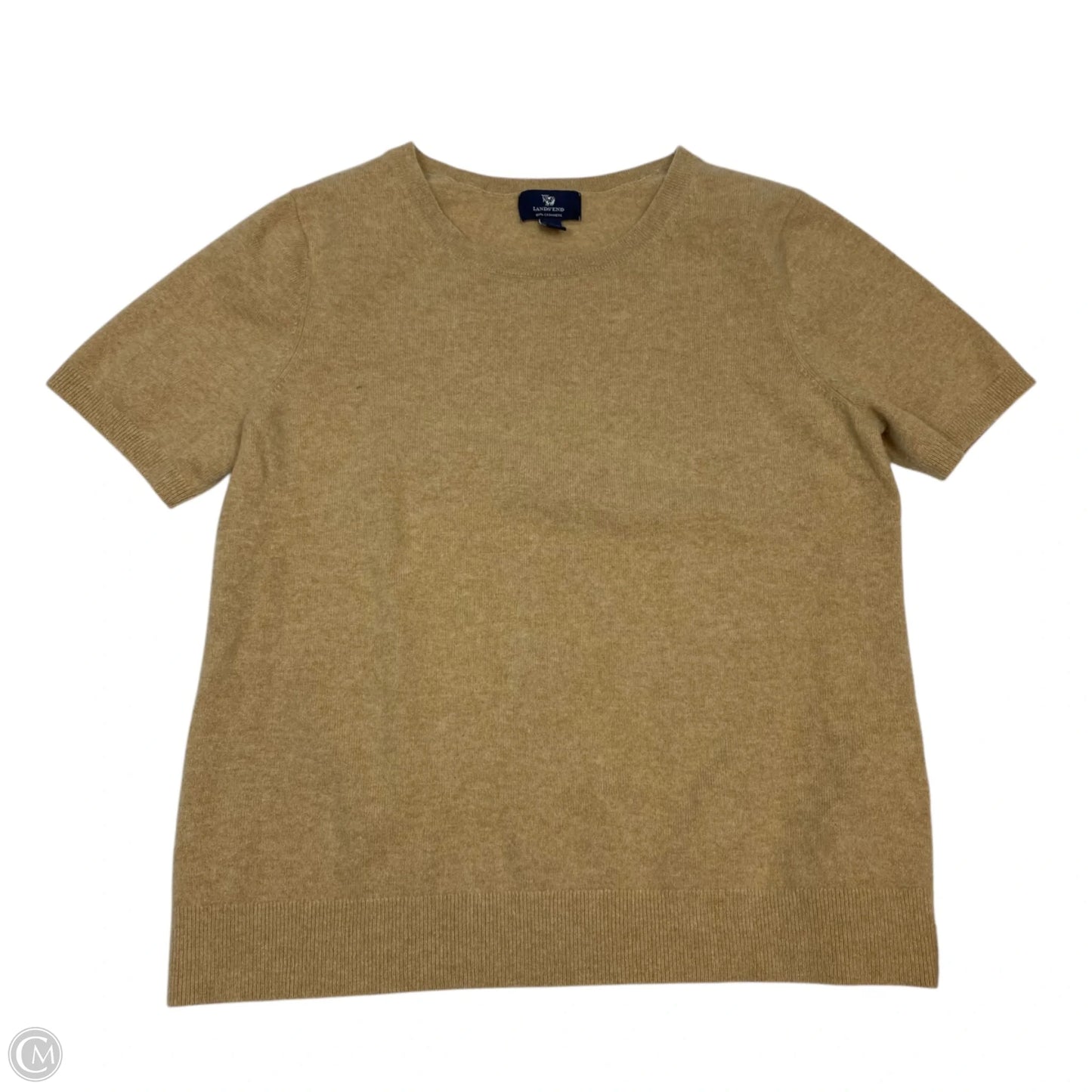 Top Short Sleeve By Lands End In Tan, Size: L