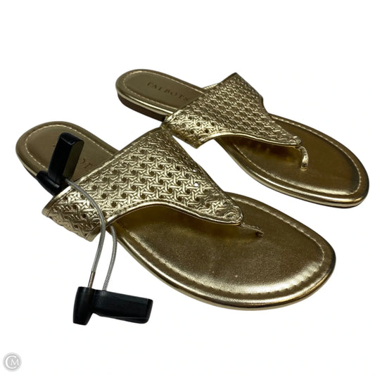 Sandals Flip Flops By Talbots In Gold, Size: 8