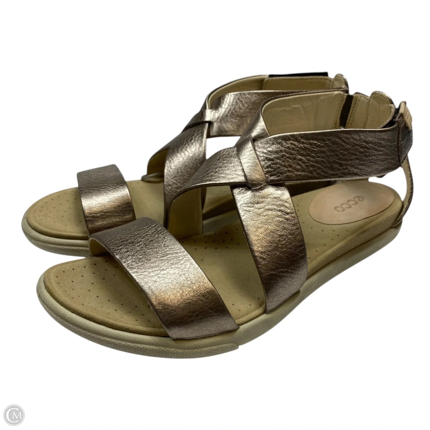 Sandals Flats By Ecco In Gold, Size: 7.5