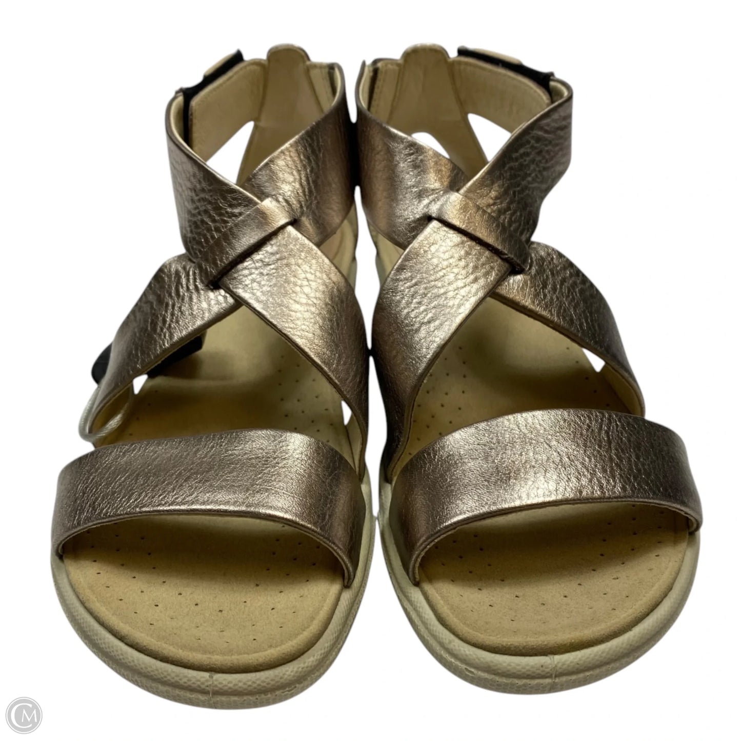 Sandals Flats By Ecco In Gold, Size: 7.5