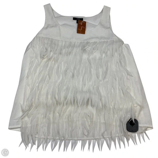 Blouse Sleeveless By Drew In White, Size: M