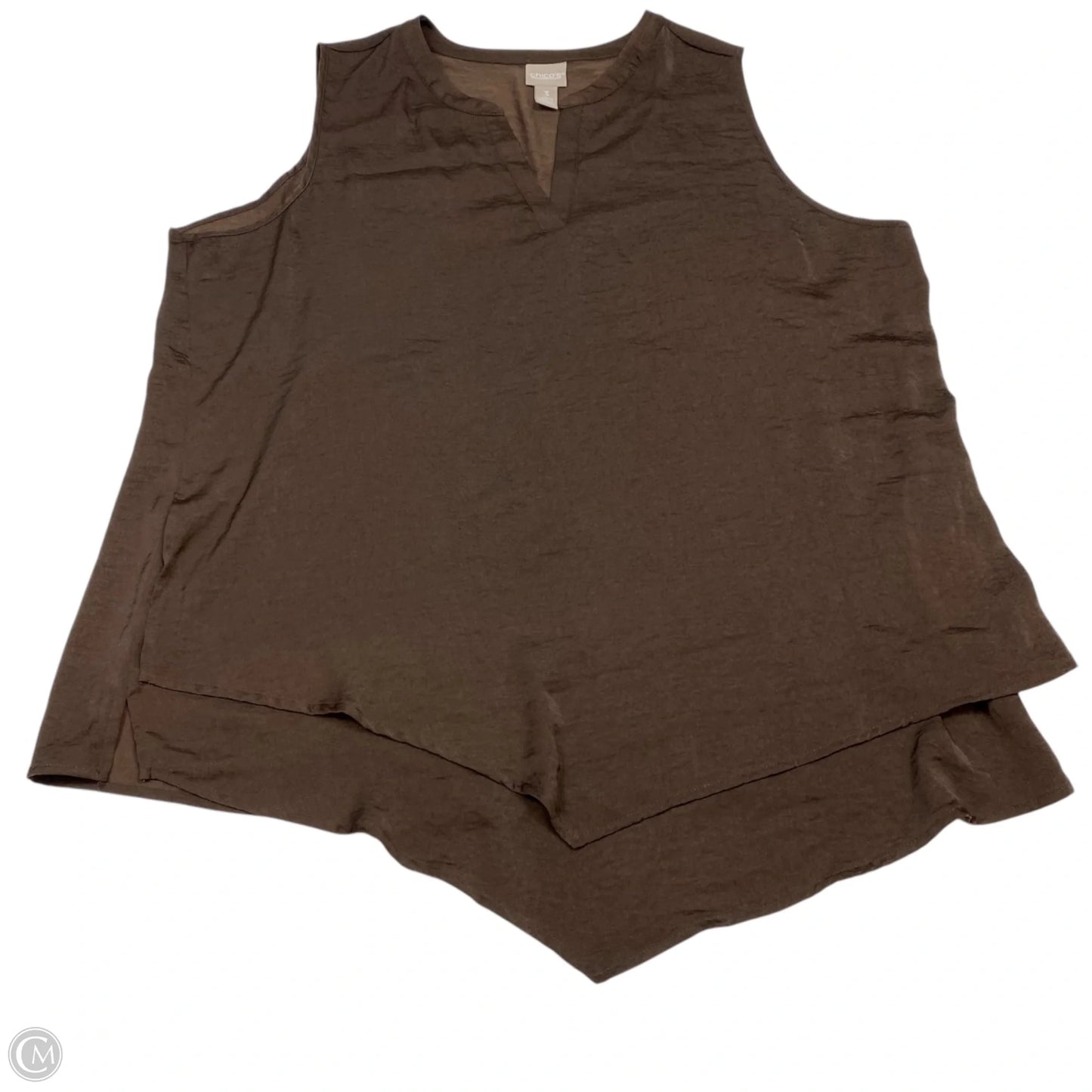 Blouse Sleeveless By Chicos In Brown, Size: Xl