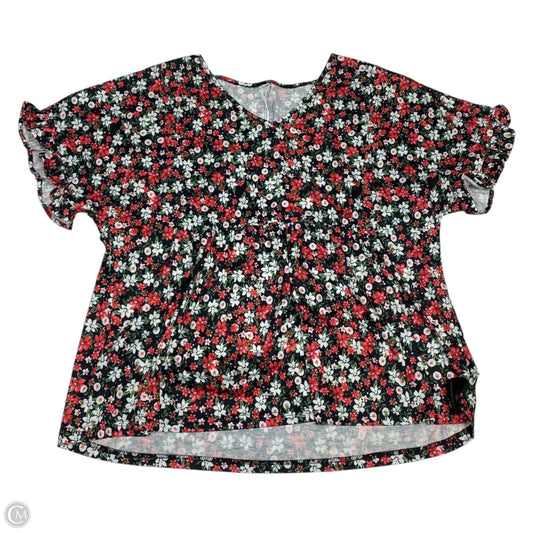Top Short Sleeve By Clothes Mentor In Black & Red, Size: Xl