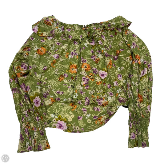 Top Long Sleeve By Anthropologie In Green, Size: 1x