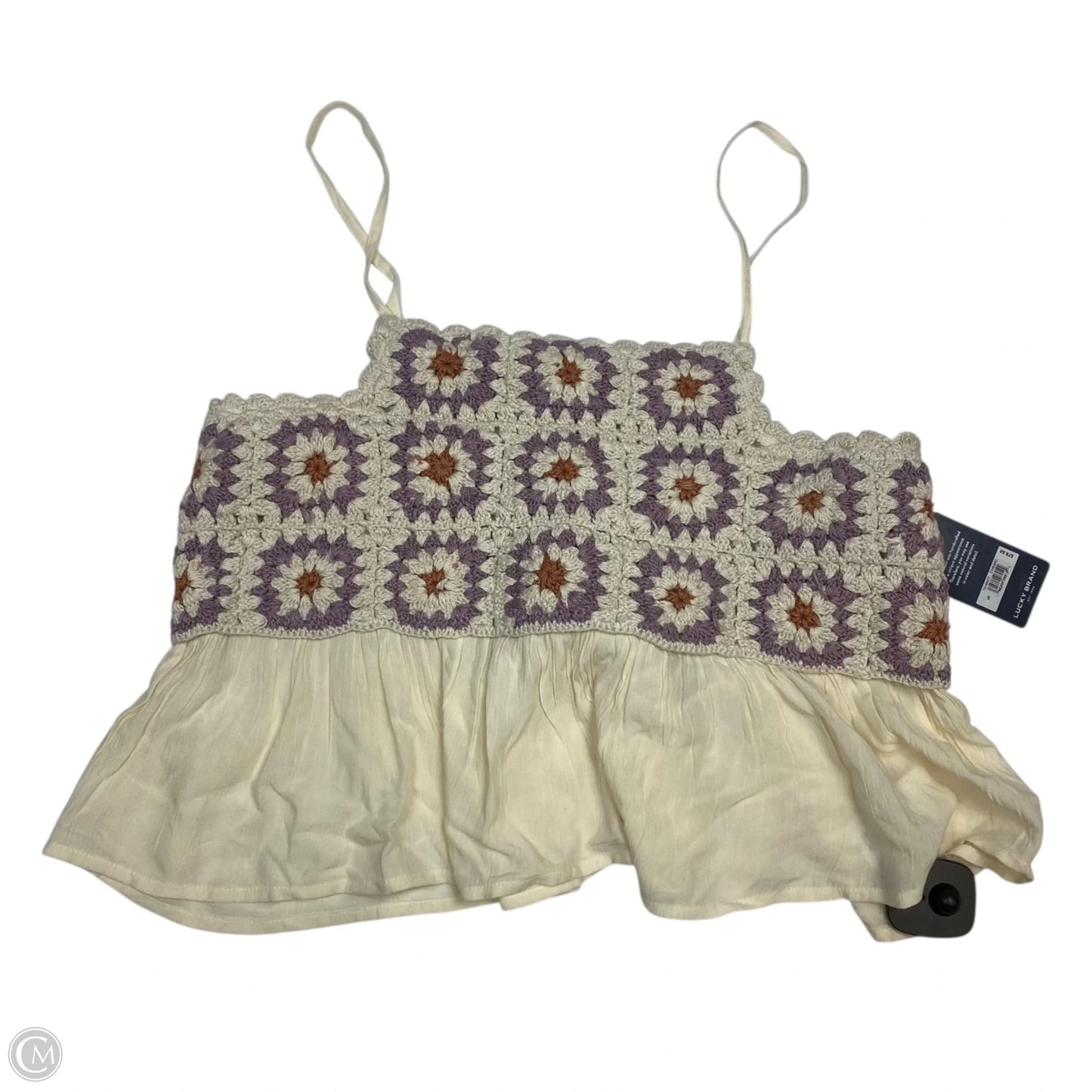 Top Sleeveless By Lucky Brand In Cream & Purple, Size: S