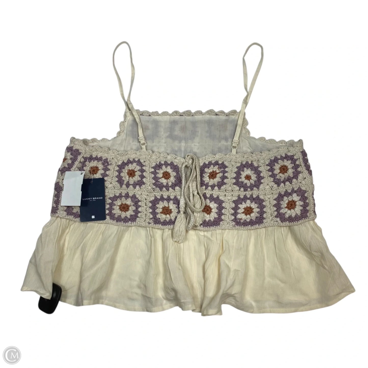 Top Sleeveless By Lucky Brand In Cream & Purple, Size: S