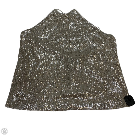 Top Sleeveless By Banana Republic In Silver, Size: L