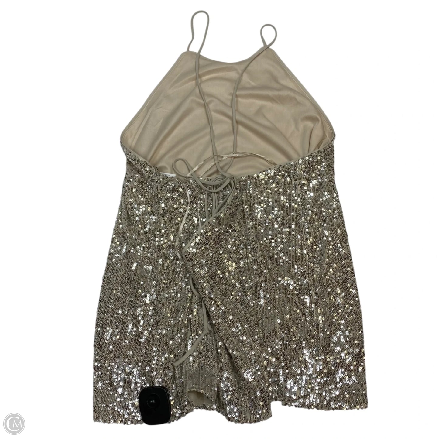 Top Sleeveless By Banana Republic In Silver, Size: L