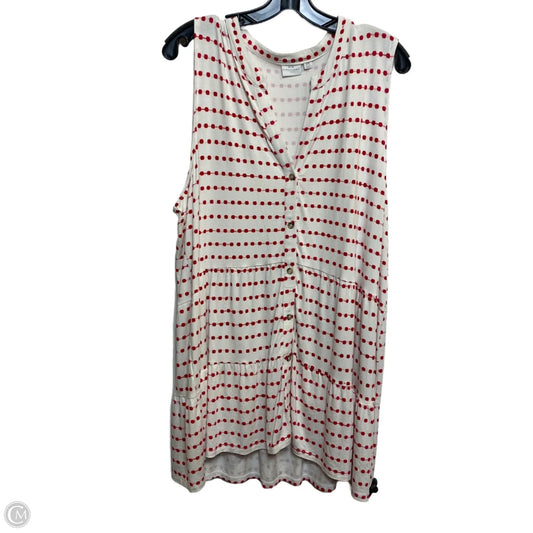 Top Sleeveless By New Directions In Cream & Red, Size: 2x