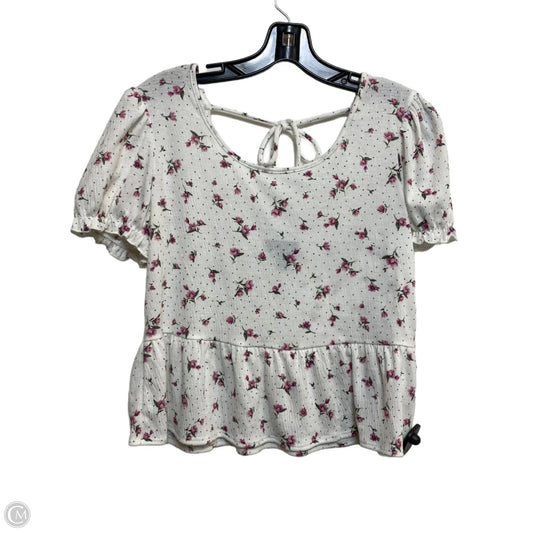 Top Short Sleeve By A Byer In Purple & White, Size: S