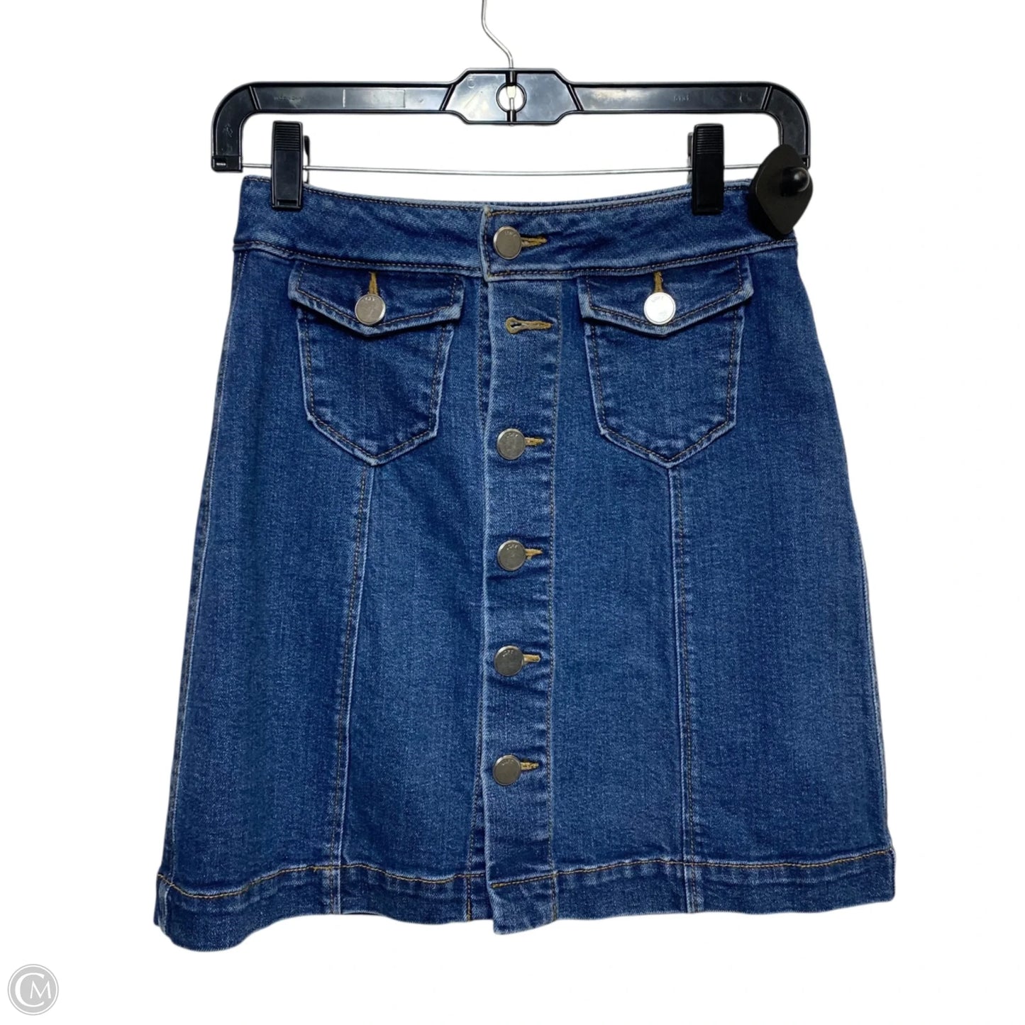 Skirt Mini & Short By Loft In Blue Denim, Size: XS