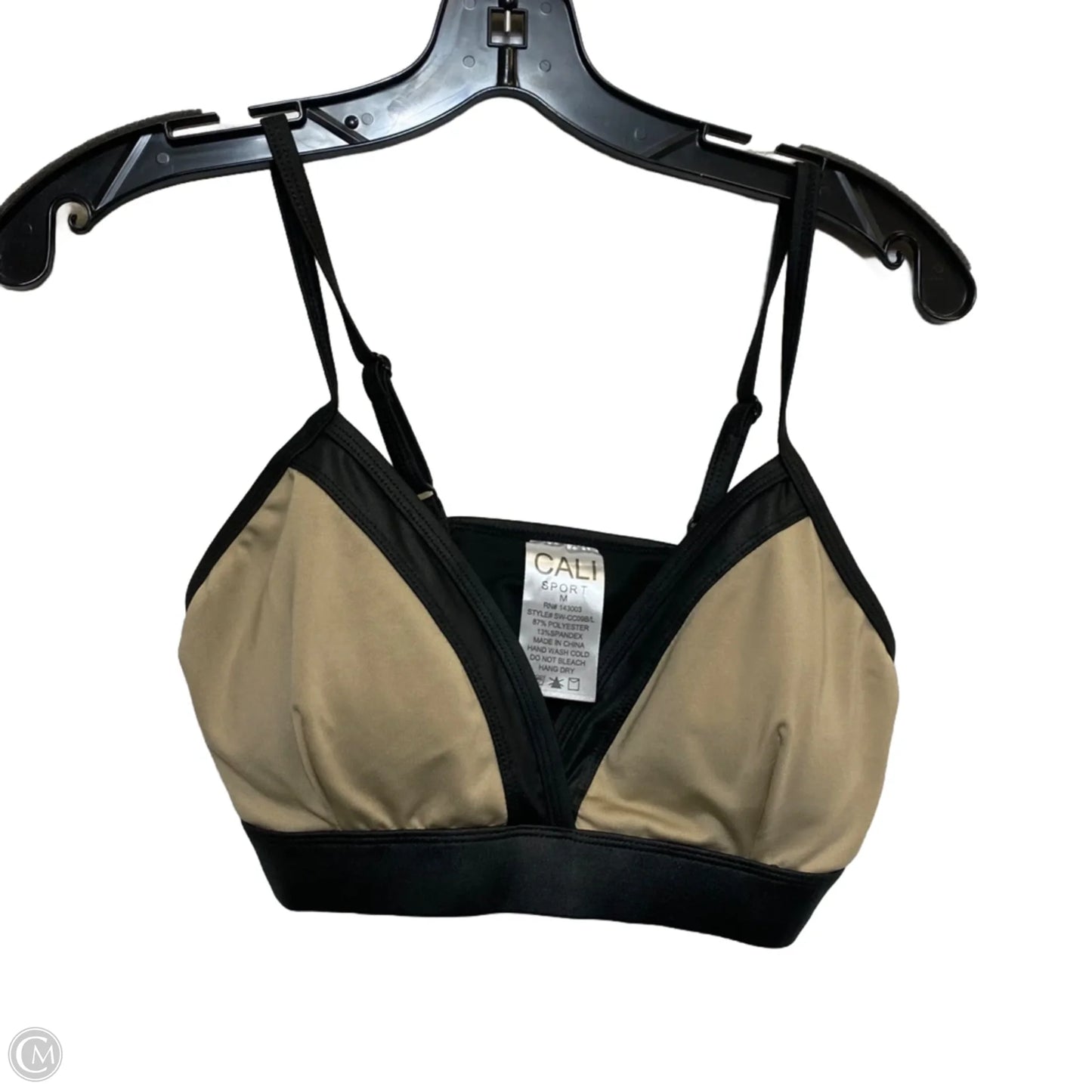 Athletic Bra By Cali In Black & Brown, Size: M