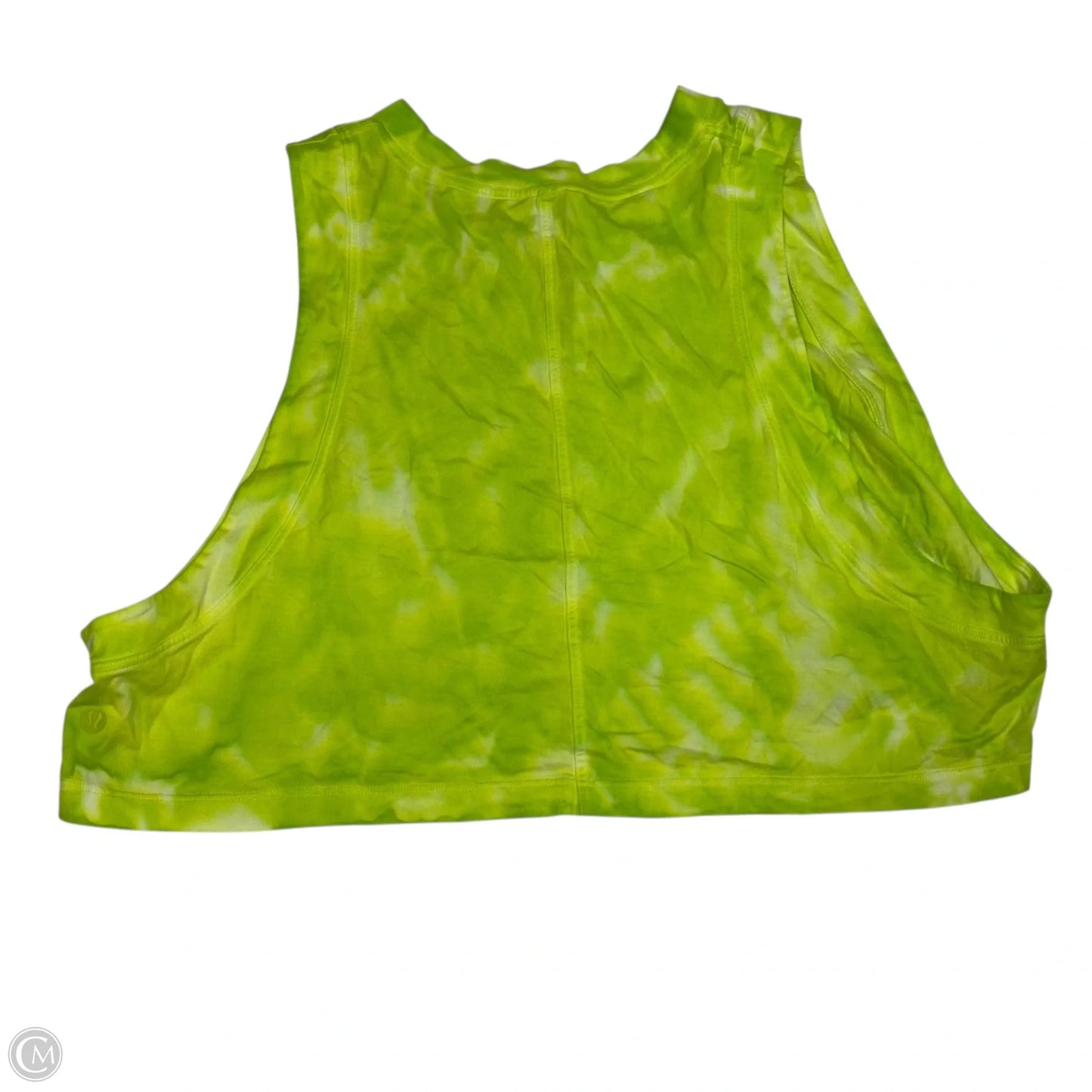Athletic Tank Top Designer By Lululemon In Green & White, Size: L
