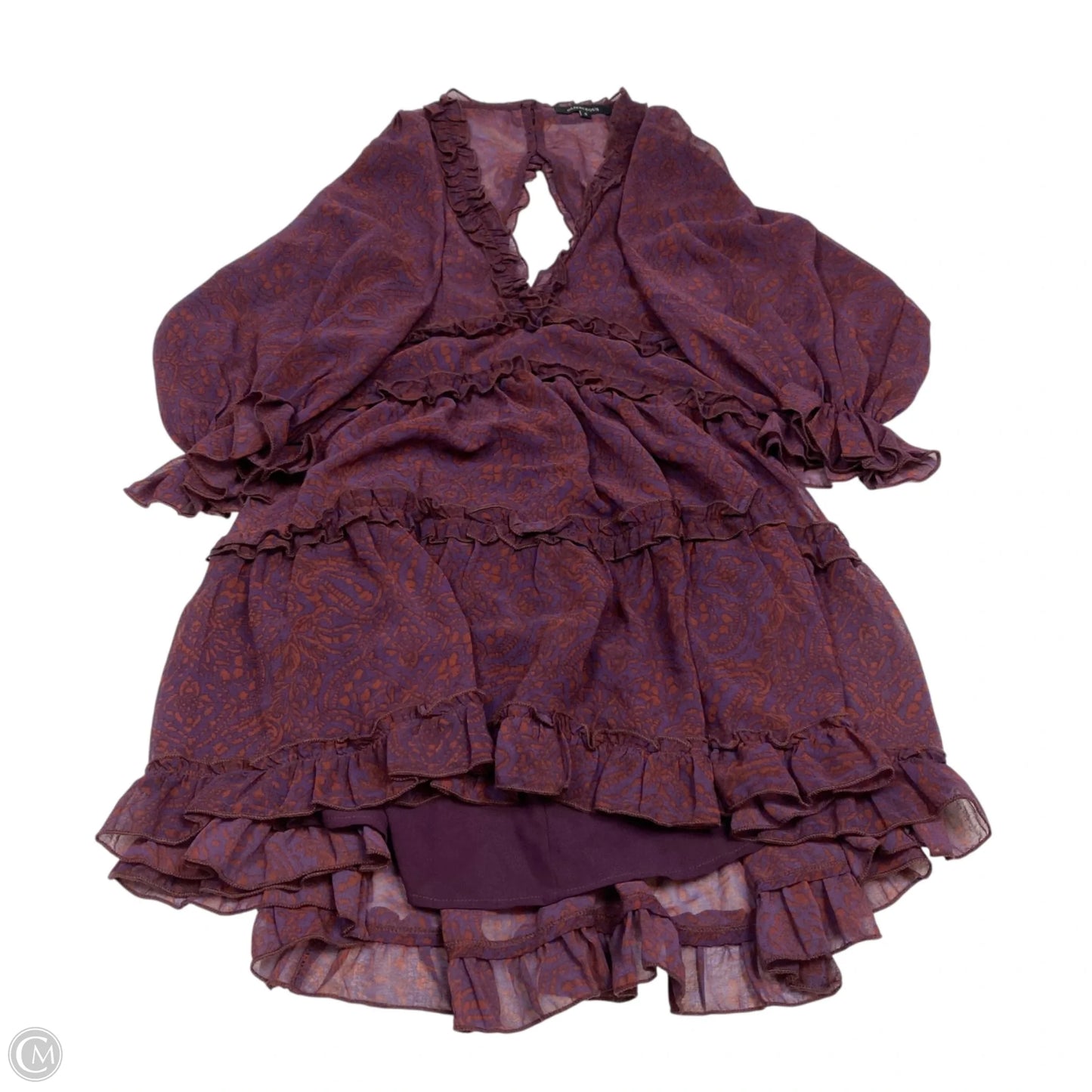 Dress Casual Short By Olivaceous In Brown & Purple, Size: S