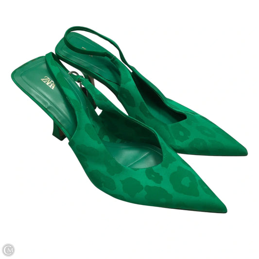 Shoes Heels Kitten By Zara In Green, Size: 10.5