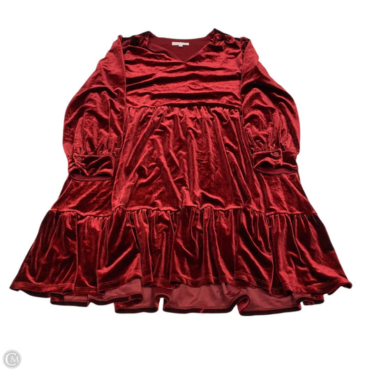 Dress Casual Short By Sandra Darren In Red, Size: L