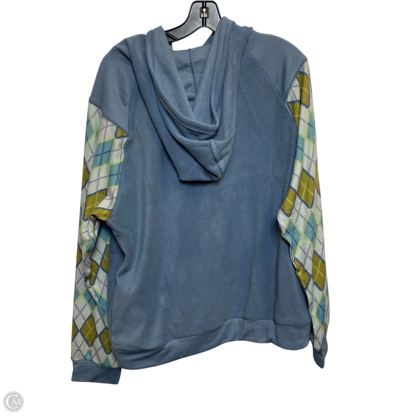 Sweatshirt Hoodie By Kori In Blue & Green, Size: L