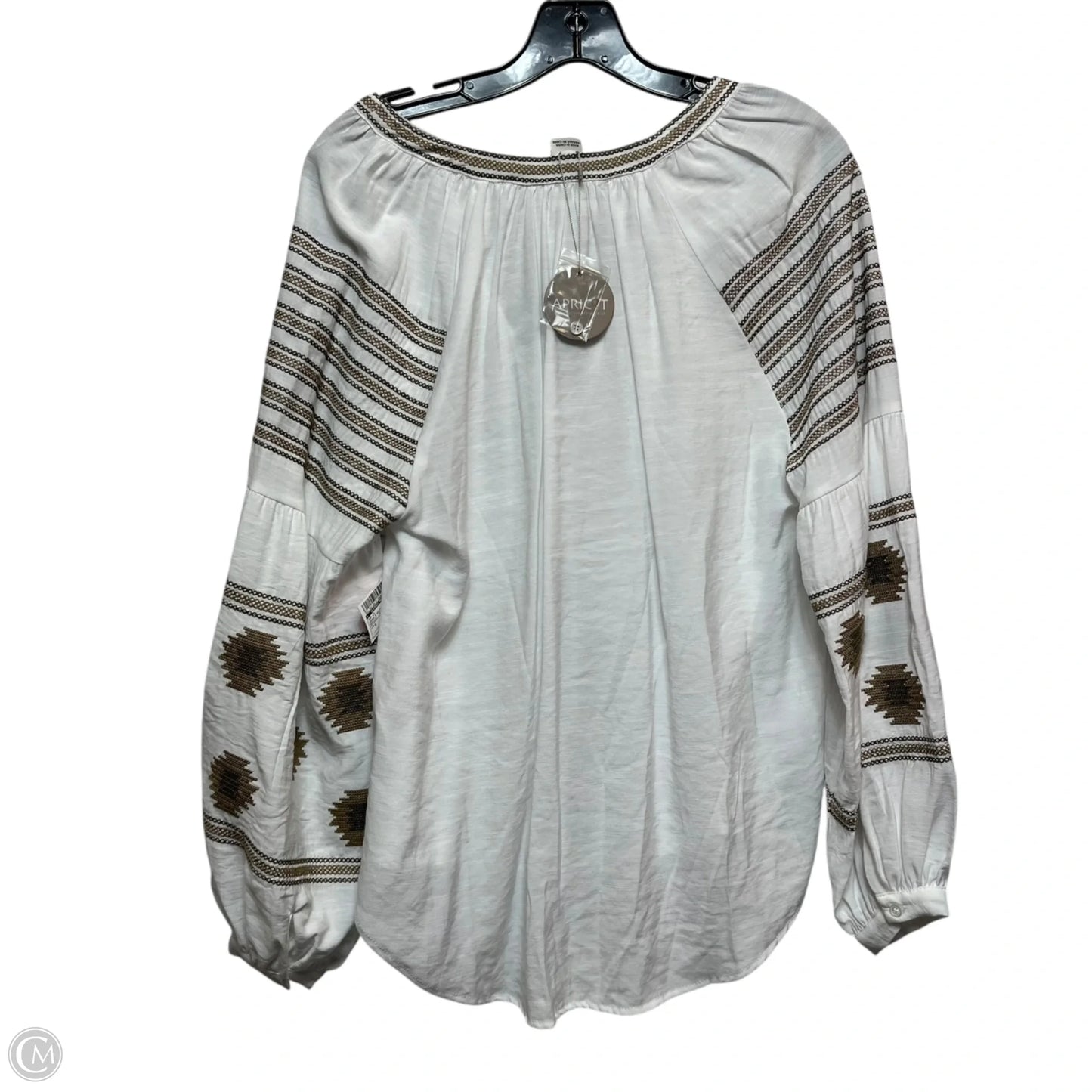 Top Long Sleeve By Apricot In Brown & White, Size: S