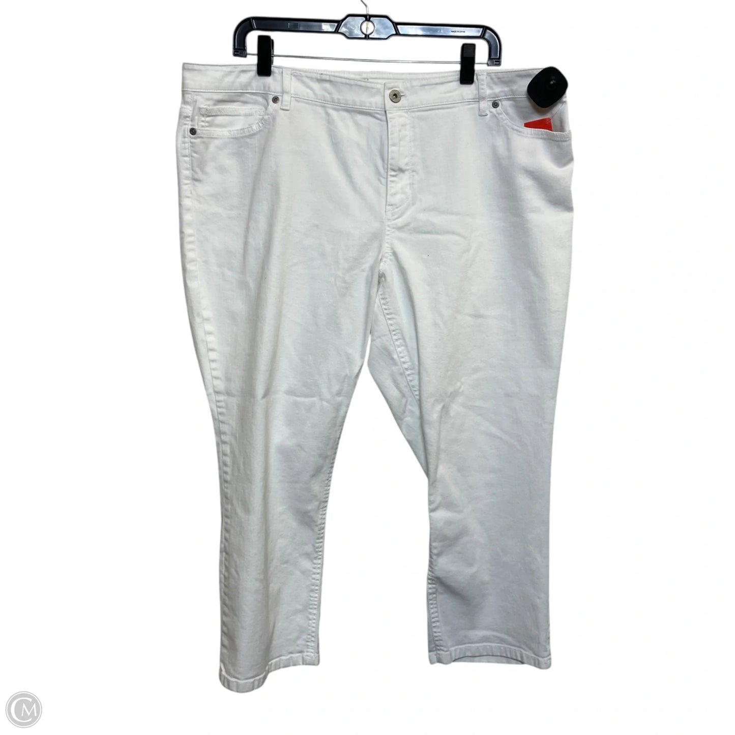 Jeans Cropped By J. Jill In White Denim, Size: 18