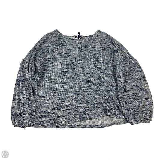 Top Long Sleeve By New Directions In Blue & White, Size: L
