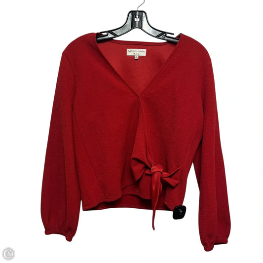 Top Long Sleeve By Madewell In Red, Size: Xs