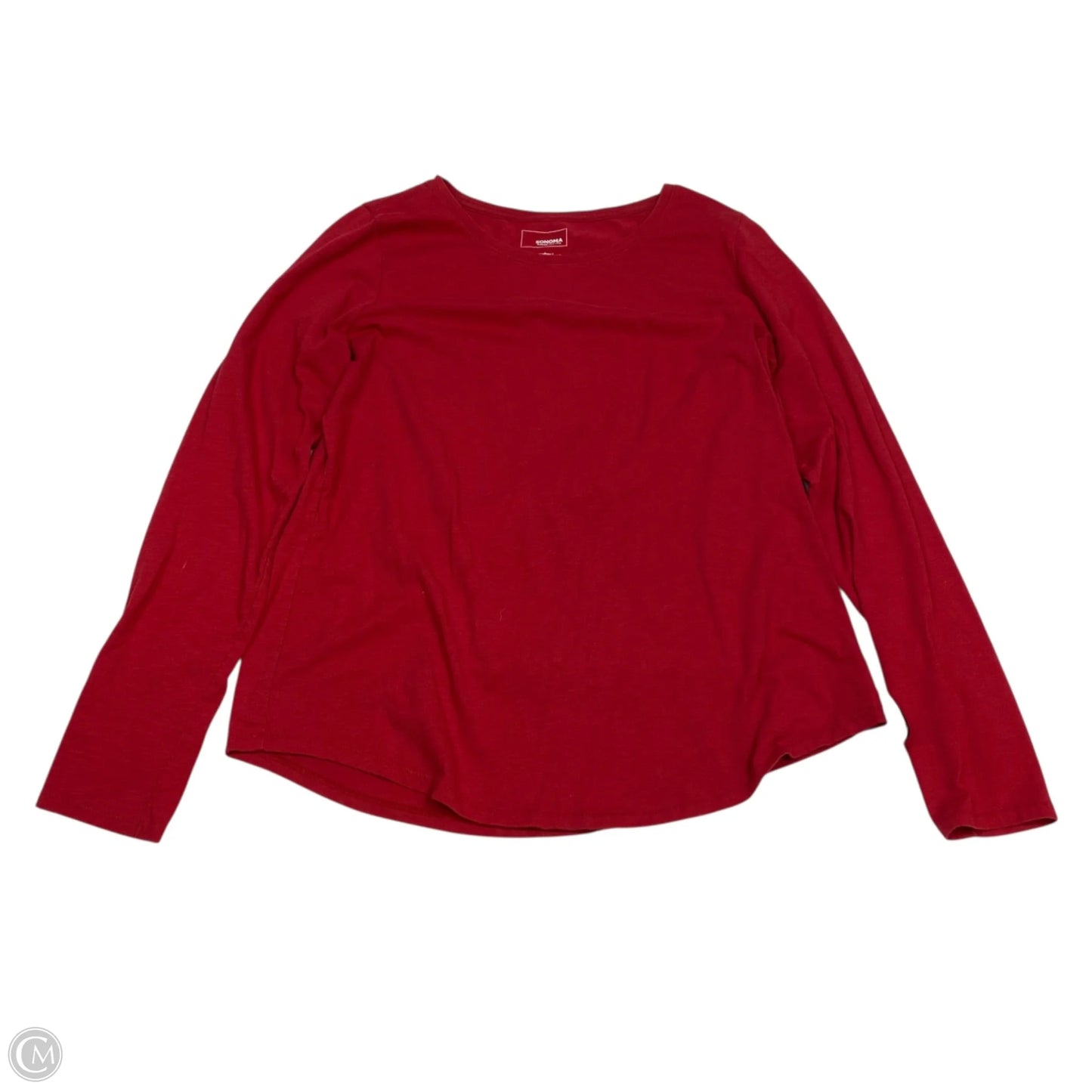Top Long Sleeve Basic By Sonoma In Red, Size: M
