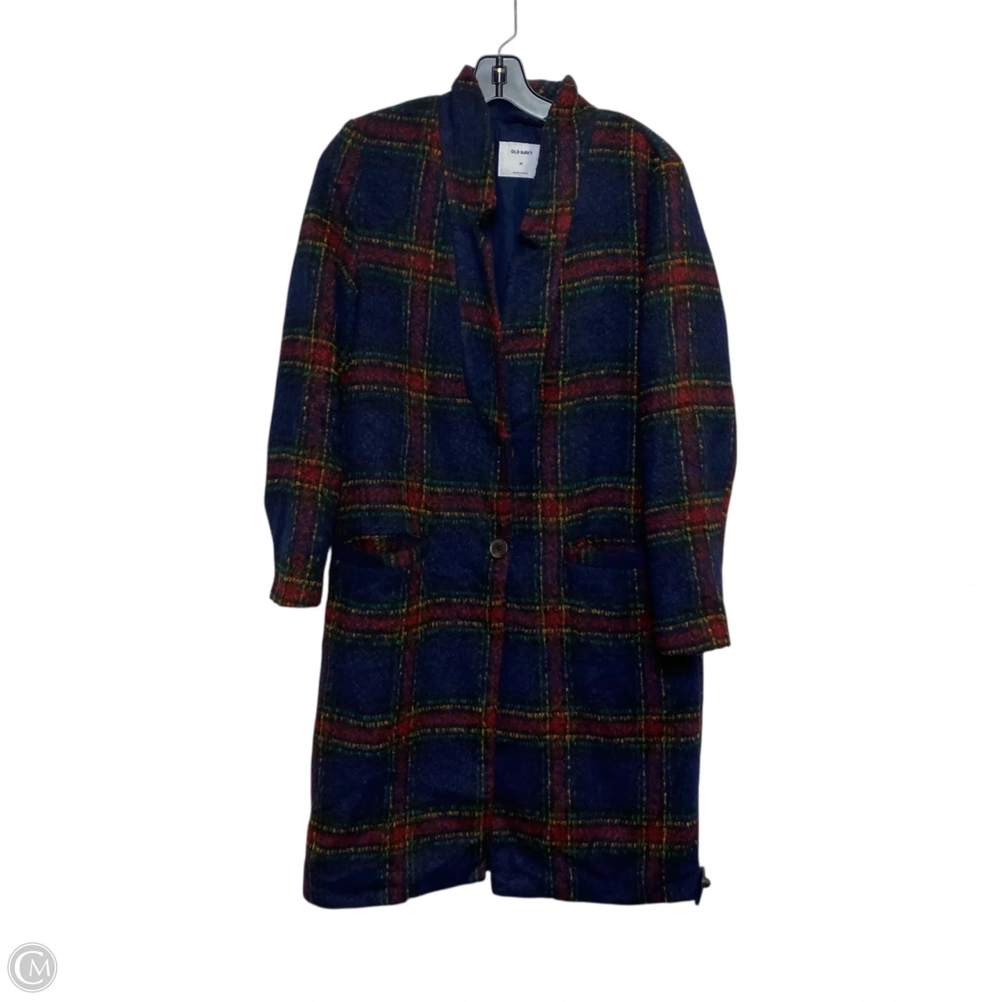 Coat Peacoat By Old Navy In Blue & Red, Size: Xs
