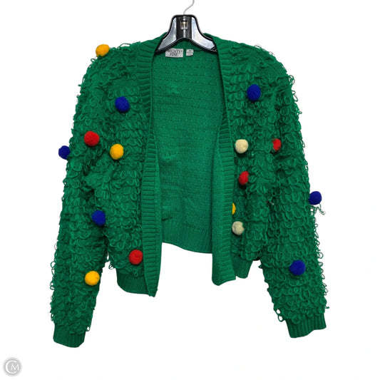 Sweater Cardigan By Mighty Fine In Green, Size: 2x