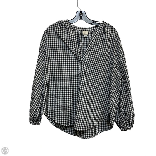 Top Long Sleeve By A New Day In Black & White, Size: L