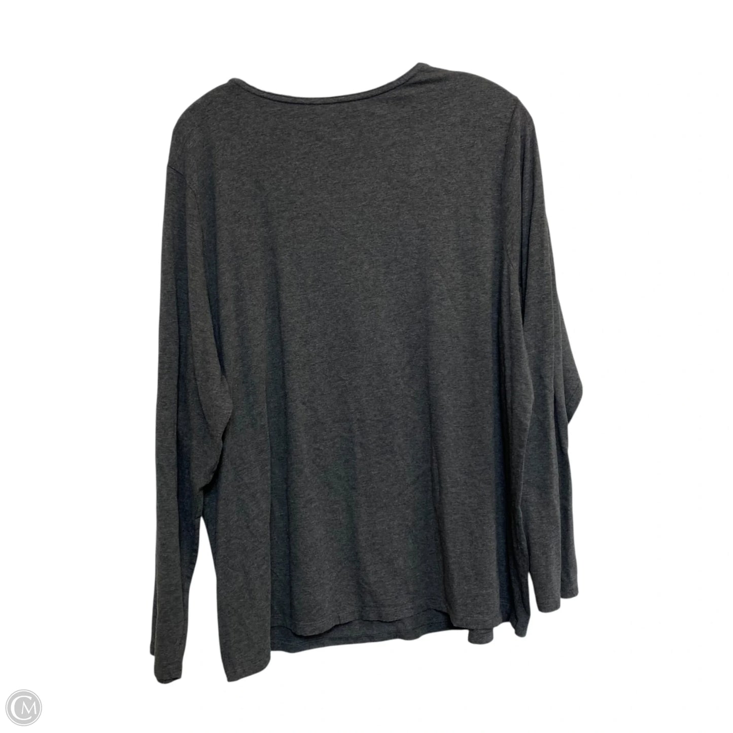 Top Long Sleeve Basic By Lands End In Grey, Size: 2x