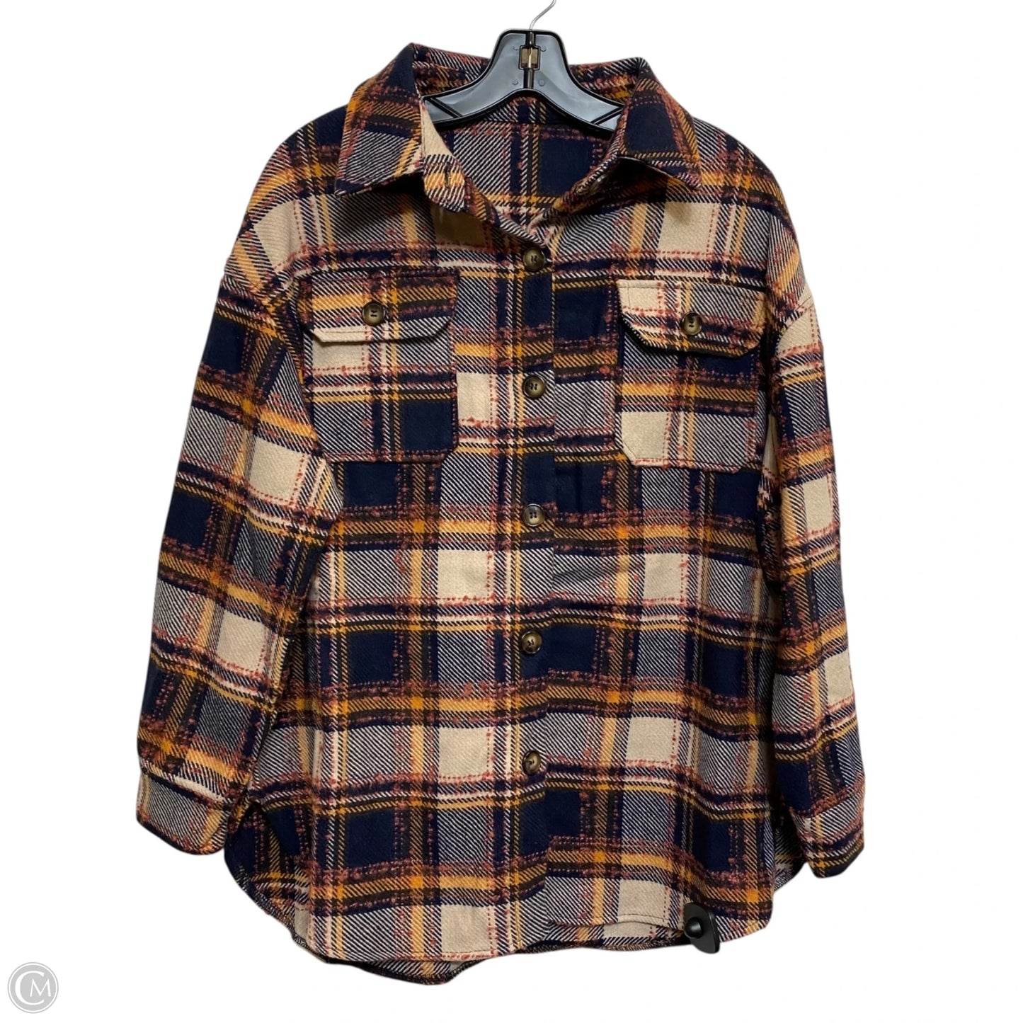 Top Long Sleeve By Clothes Mentor In Blue & Orange, Size: M