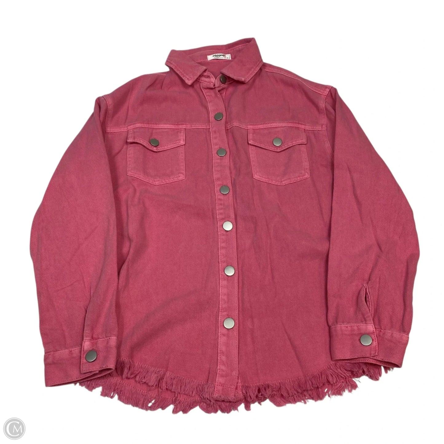 Jacket Denim By Zeagoo In Pink Denim, Size: S
