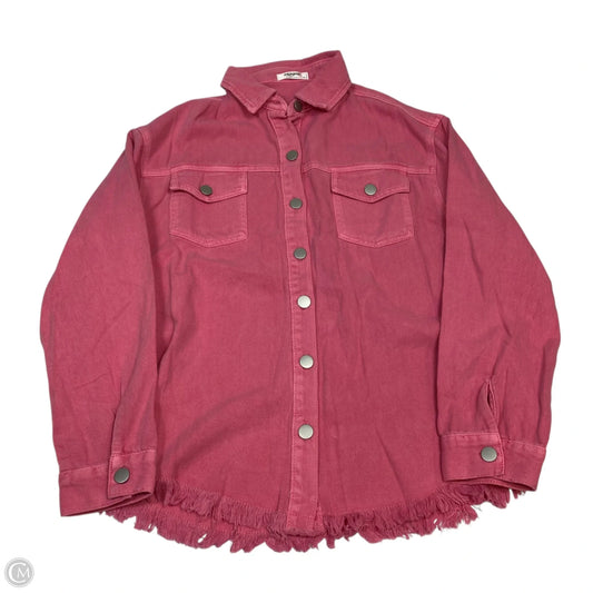 Jacket Denim By Zeagoo In Pink Denim, Size: S
