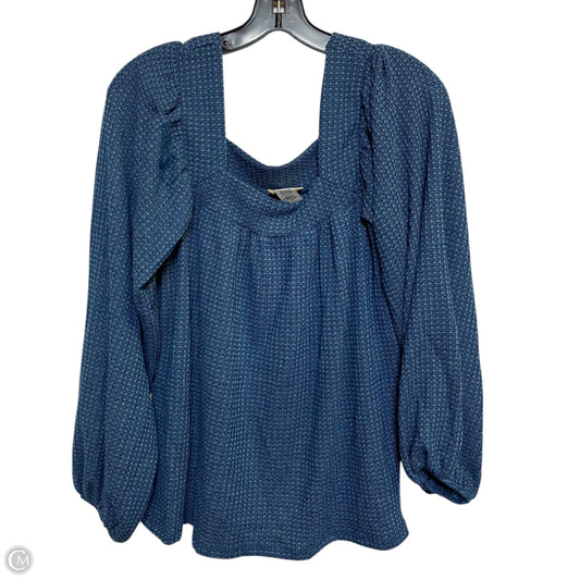 Top Long Sleeve By Bibi In Blue, Size: S