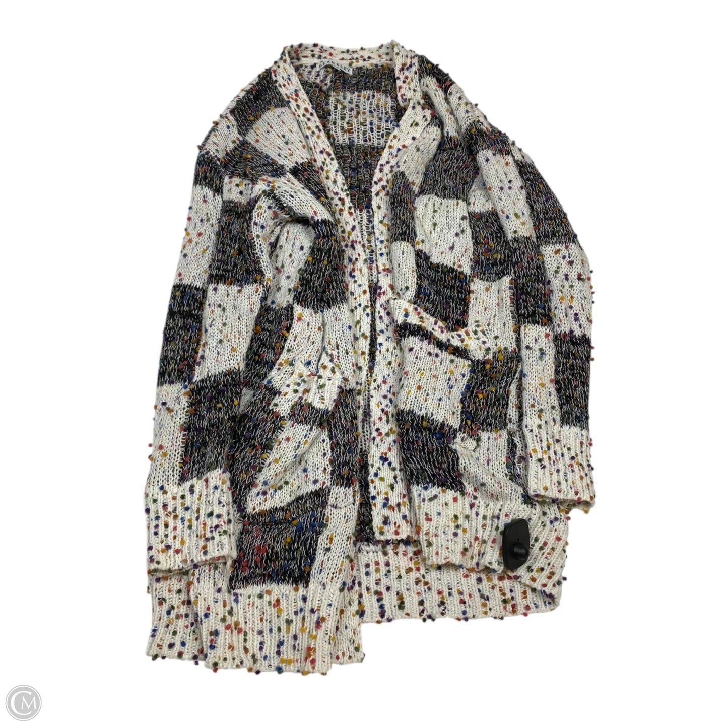 Sweater Cardigan By Blakeley In Black & White, Size: Osfm