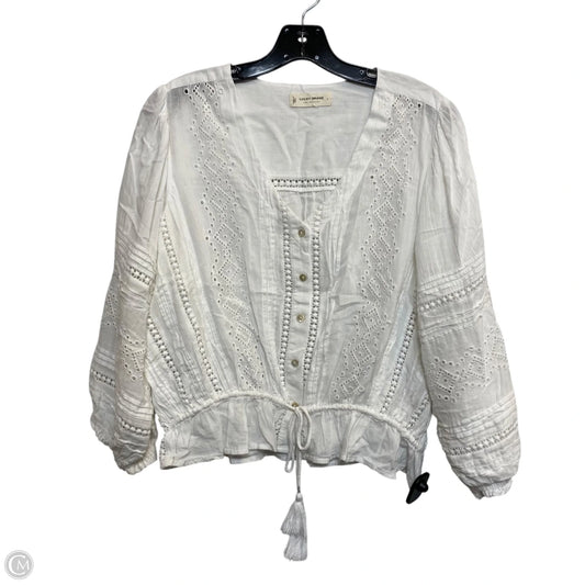 Top Long Sleeve By Lucky Brand In White, Size: L