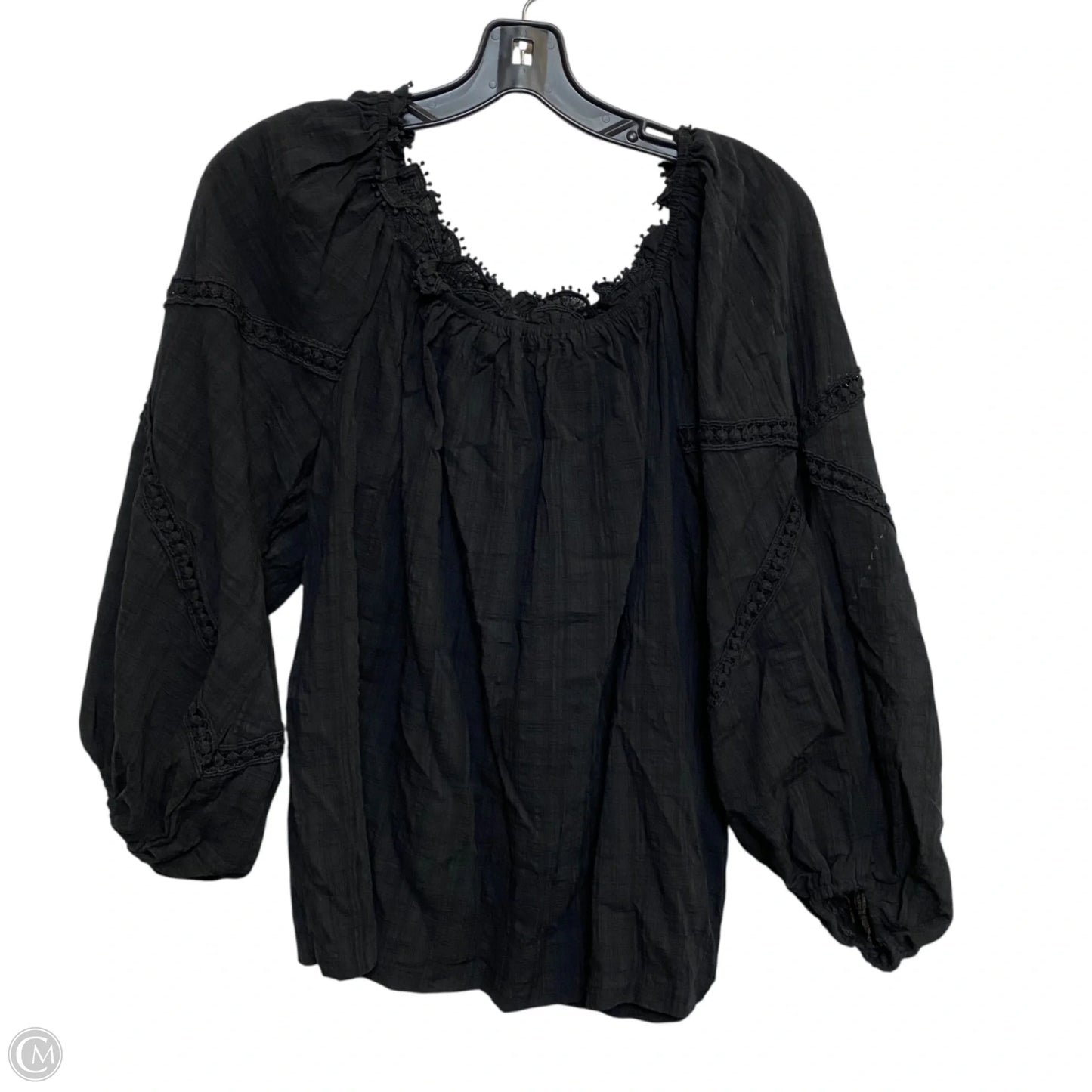 Top Long Sleeve By Max Studio In Black, Size: M