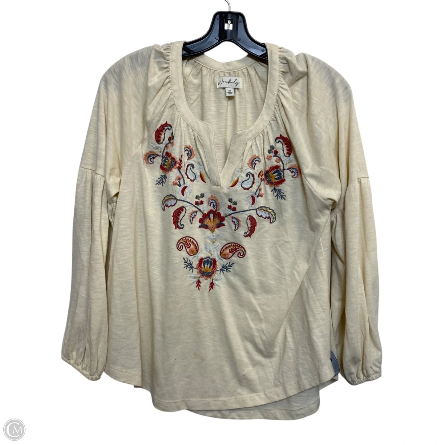 Top Long Sleeve By Wonderly In Cream, Size: M