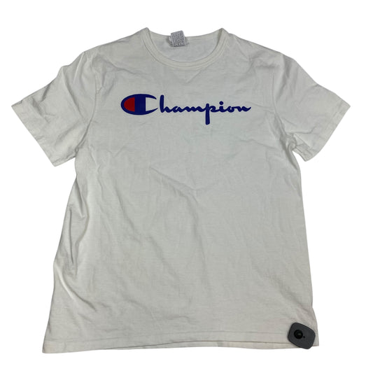 Athletic Top Short Sleeve By Champion In White, Size: M